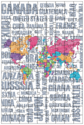 Магнитный пазл 27x18см."Страны, карта мира, мир" на холодильник