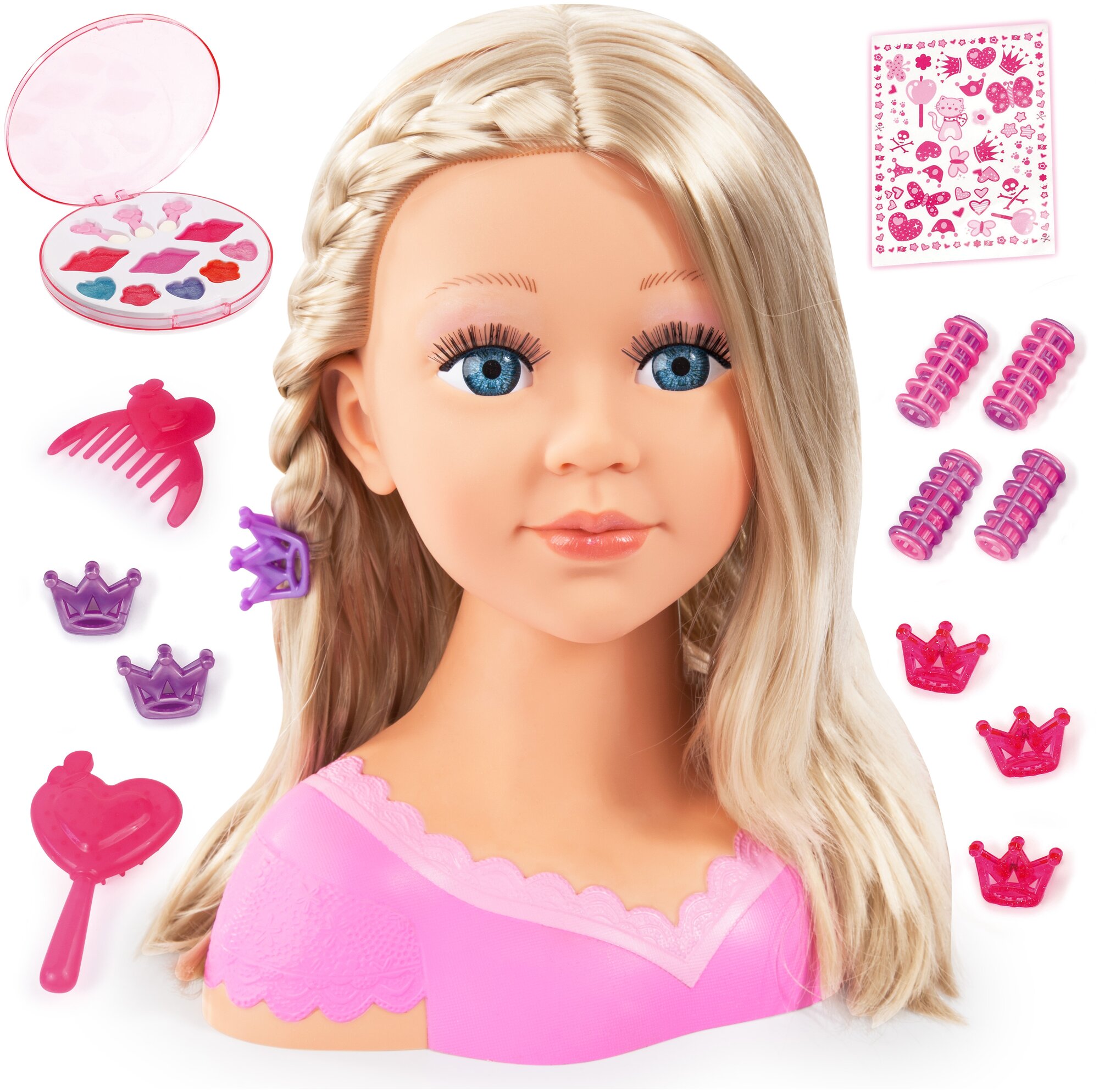 Кукла Модель с косичкой для причесок 27см с косметикой