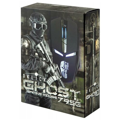 Мышь Оклик 795G GHOST черный оптическая 2400dpi USB 5but