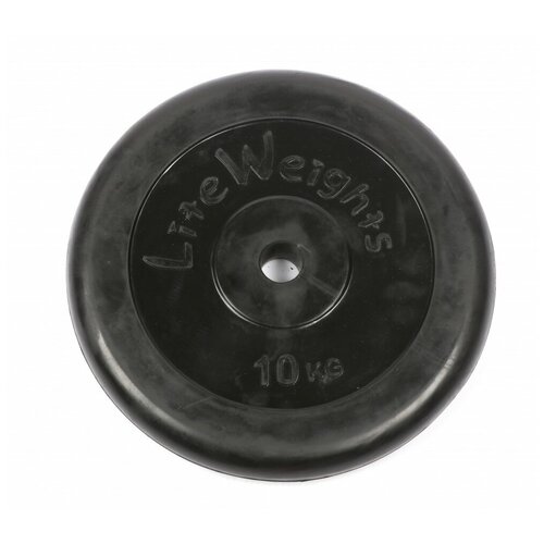 фото Диск обрезиненный lite weights 2477lw 26мм 10кг, черный sport elite