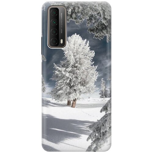 фото Силиконовый чехол на huawei p smart (2021) / хуавей п смарт (2021) с принтом "заснеженные деревья gosso