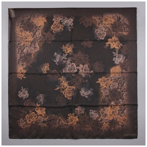 фото Красивый шифоновый шелковый платок с цветами valentino 73469