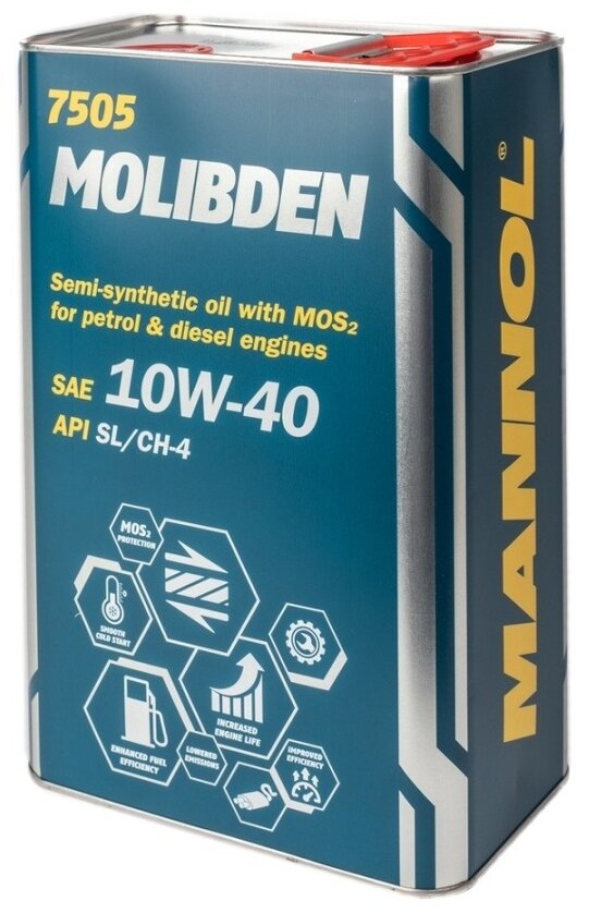 7505 MANNOL MOLIBDEN 10W40 4 . (Metal)    10W-40