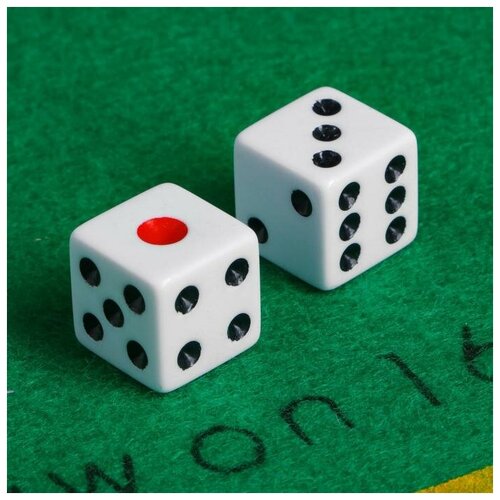 фото Кубики игральные 1.6 x 1.6 см, набор 2 шт yandex market