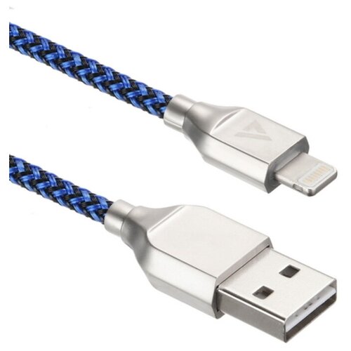 usb кабель acd 1 м acd u927 p5l синий черный USB кабель ACD-Titan Lightning USB-A Нейлон, 1м, сине-черный (ACD-U927-P5L)