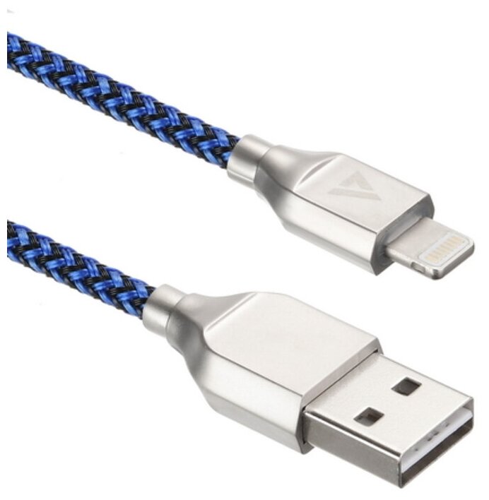 USB кабель ACD-Titan Lightning USB-A Нейлон, 1м, сине-черный (ACD-U927-P5L)