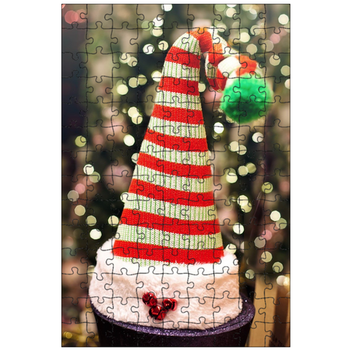 фото Магнитный пазл 27x18см."шапка санта- клауса, эльф hat, рождество" на холодильник lotsprints