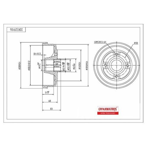 Барабан Тормозной DYNAMATRIX-KOREA арт. DDR329106