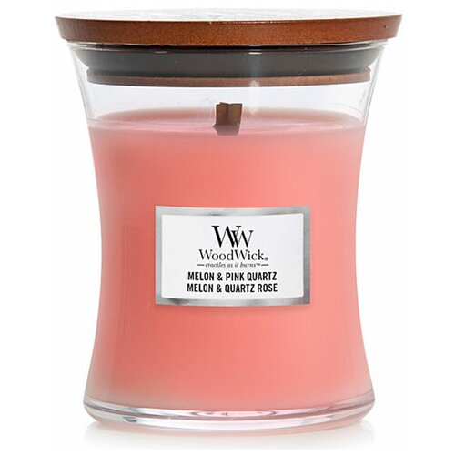 Woodwick/ Свеча средняя Дыня и розовый кварц 275гр.