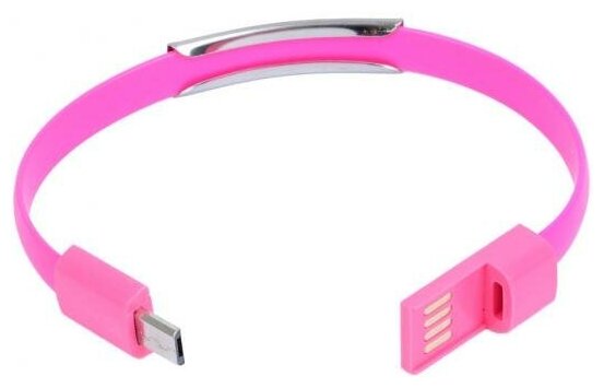 Кабель-браслет microUSB Gmini GM-WDC-200P плоский розовый