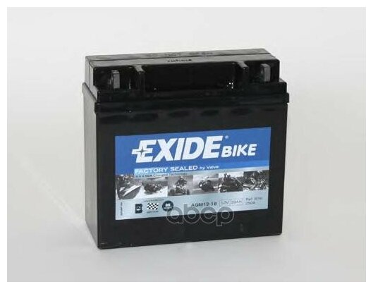 Exide Agm12-18_аккумуляторная Батарея! Евро 18ah 250a 180/75/165 Moto Agm EXIDE арт. AGM12-18