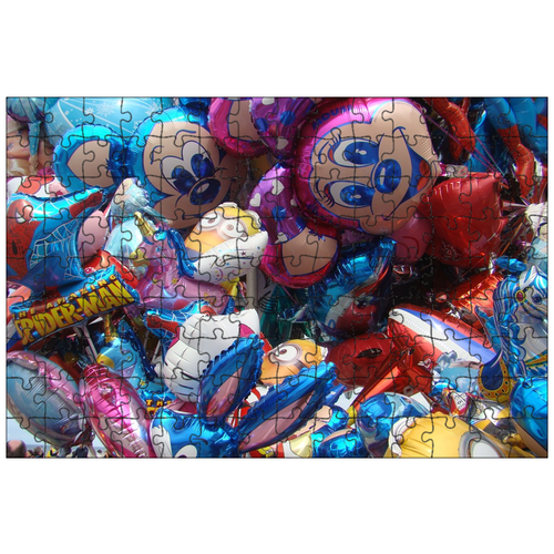 фото Магнитный пазл 27x18см."надувные шарики, разноцветный, летать" на холодильник lotsprints