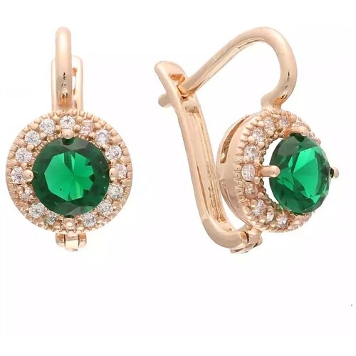 Серьги с подвесками Baryshnikov, фианит, зелeный