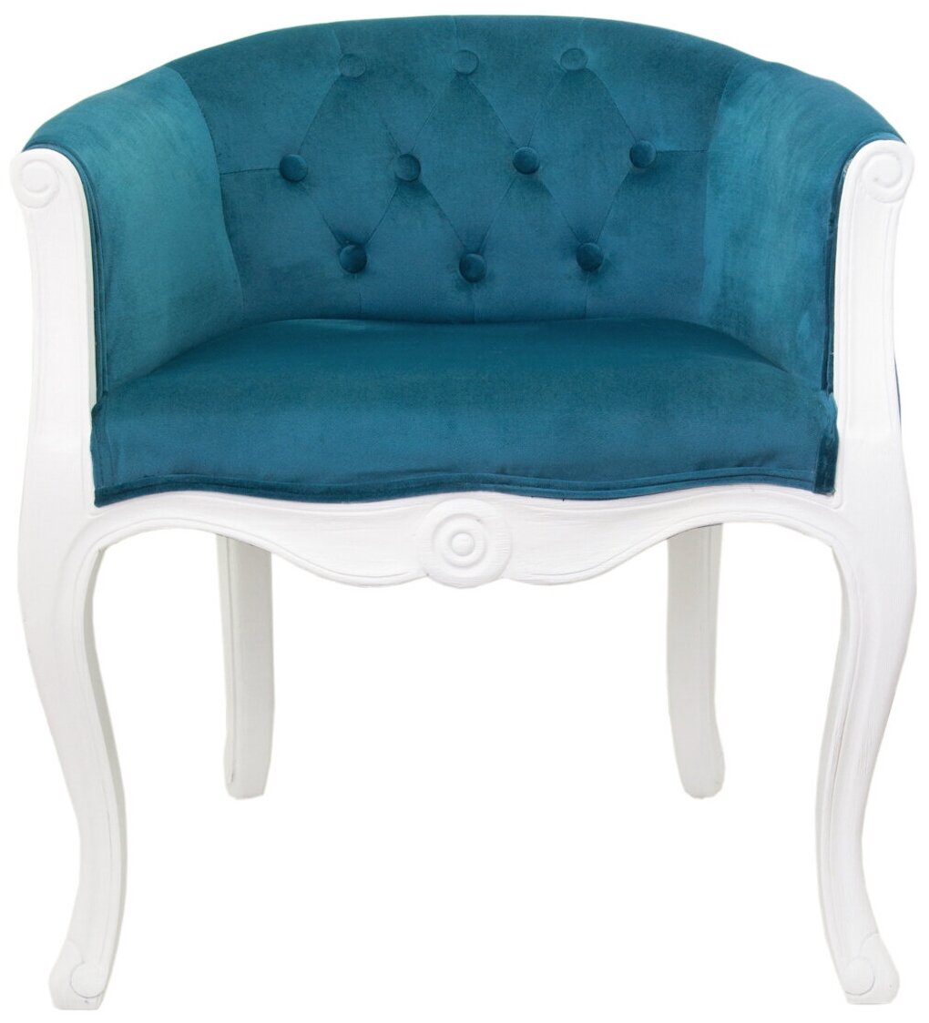Низкое кресло Kandy blue+white