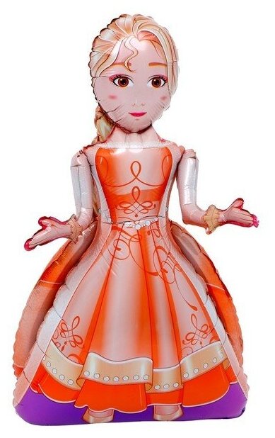 Страна Карнавалия Шар фольгированный 30" «Девочка в оранжевом платье», под воздух