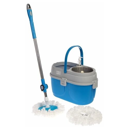 фото Набор для уборки: ведро с металлической центрифугой 10 л, швабра, запасная насадка из микрофибры, до . yandex market