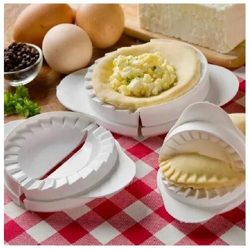 Набор форм для лепки вареников и пельменей 3 шт разных размеров белые 239₽