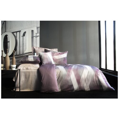 фото Комплект постельного белья issimo home "helix", евро, сатин deluxe - евро - 200x220 (1 шт.) - 240x260 (1 шт.) - 50x70 (4 шт.) - purple