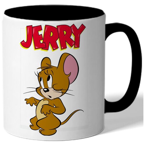 фото Кружка цветная парная в подарок влюбленным jerry - удивленный джерри drabs