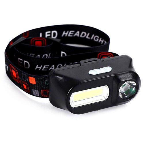 фото Фонарь налобный аккумуляторный, 15 вт, 2000 мач, cob, xpe, 6 режимов, индикатор заряда, usb 909400 no name