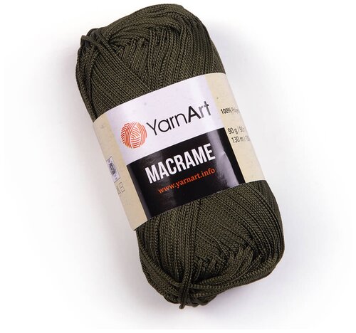 Пряжа YarnArt Macrame, 100 % полиэстер, 90 г, 130 м, 1 шт., 164 темно-серый