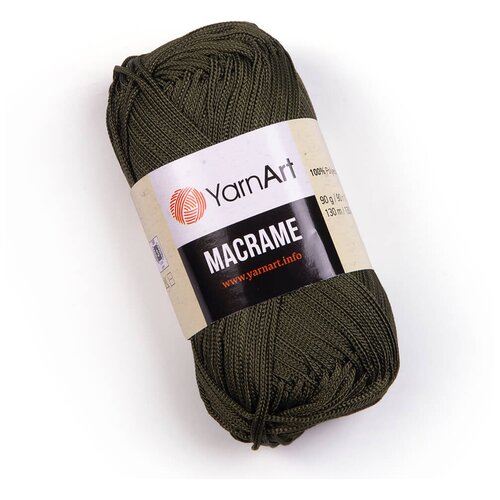 фото Пряжа yarnart macrame, 100 % полиэстер, 90 г, 130 м, 1 шт., 164 темно-серый