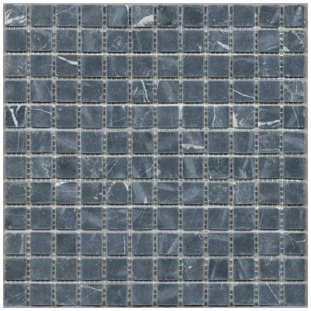 Мозаика из натурального мрамора Nero Marquina DAO-505-23-4. Матовая. Размер 300х300мм. Толщина 4мм. Цвет черный/темно-серый. 1 лист. Площадь 0.09м2