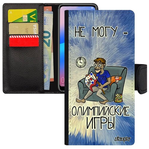 фото Защитный чехол книжка на мобильный // galaxy a50 // "не могу - олимпийские игры!" крутой картинка, utaupia, голубой