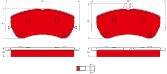 Дисковые тормозные колодки передние TRW GDB1798DTE для Mercedes-Benz E-class, Mercedes-Benz GLK-class (4 шт.)