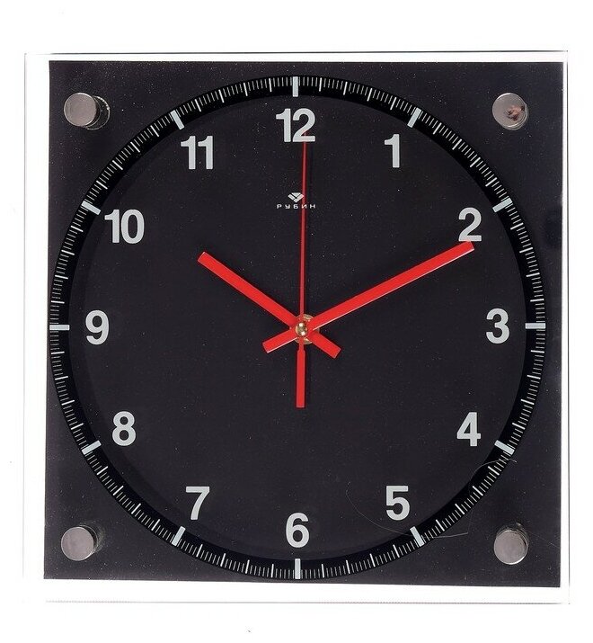 Часы настенные, серия: Классика, "Чёрная классика", плавный ход, 25 х 25 см