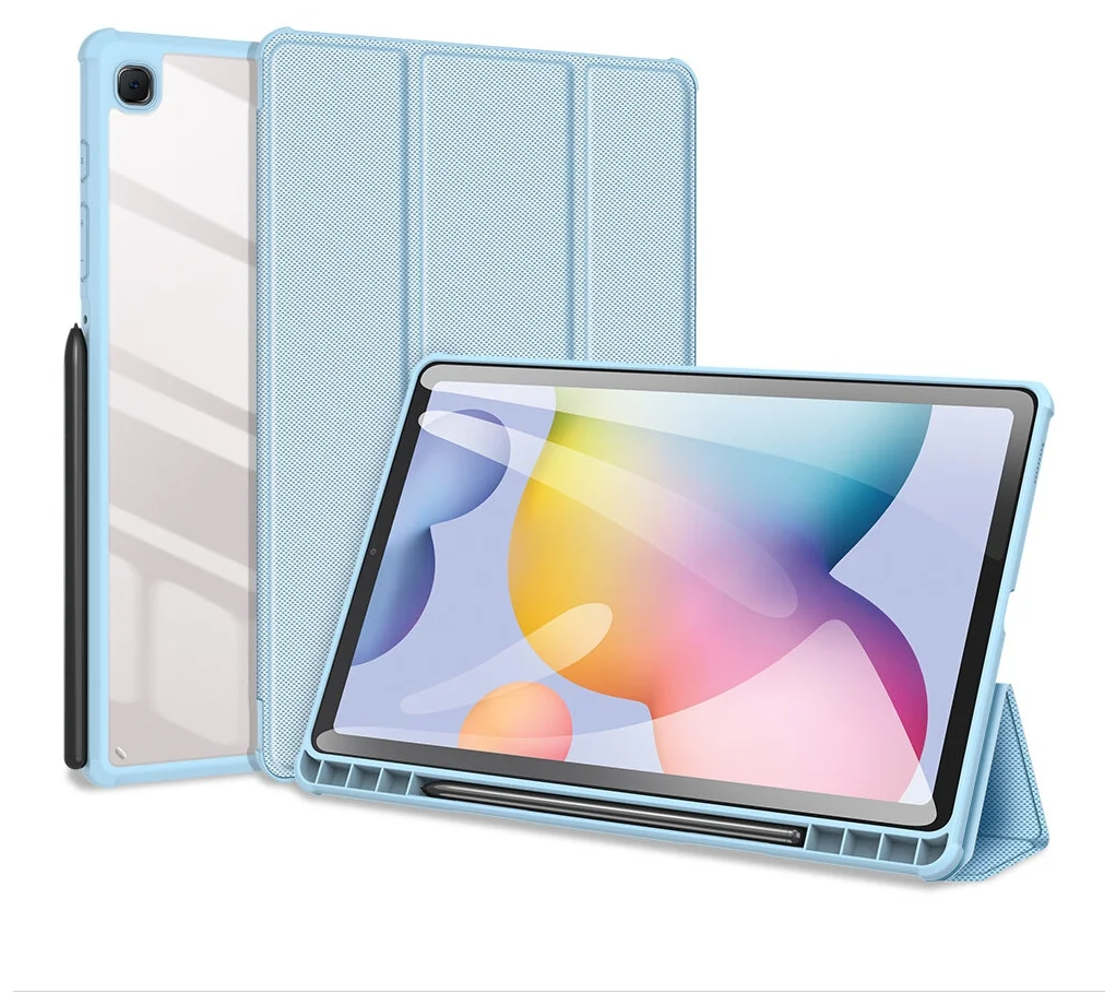 Чехол премиальный для планшета Samsung Galaxy Tab S6 Lite 10.4" с местом для стилуса S Pen, голубой