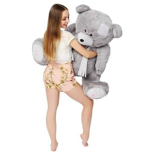 Большой Teddy плюшевый медведь Тимоша 110 см Серый, мягкая игрушка для ребёнка, любимой