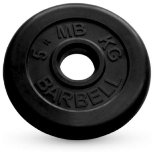 5 кг диск (блин) MB Barbell (черный) 50 мм.