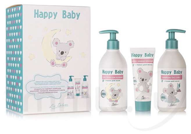 LivDelano Подарочный набор Happy Baby с первых дней Шампунь, гель-пенка, крем универсальный 700 гр.