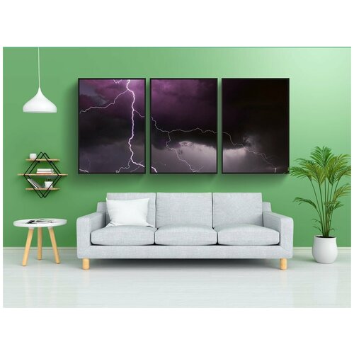 фото Набор модулных постеров для интерьера "колорадо, буря, молния" 60x90 см. в тубусе, без рамки lotsprints