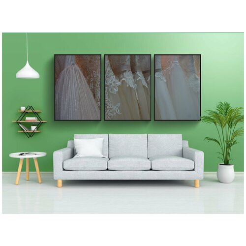 фото Набор модулных постеров для интерьера "свадьба, мода, платье" 60x90 см. в тубусе, без рамки lotsprints