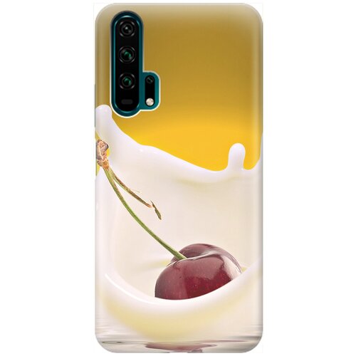 фото Ультратонкий силиконовый чехол-накладка для honor 20 pro с принтом "ягода в молоке" gosso