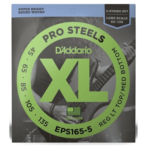 Набор струн D'Addario XL ProSteel EPS165-5, 1 уп.