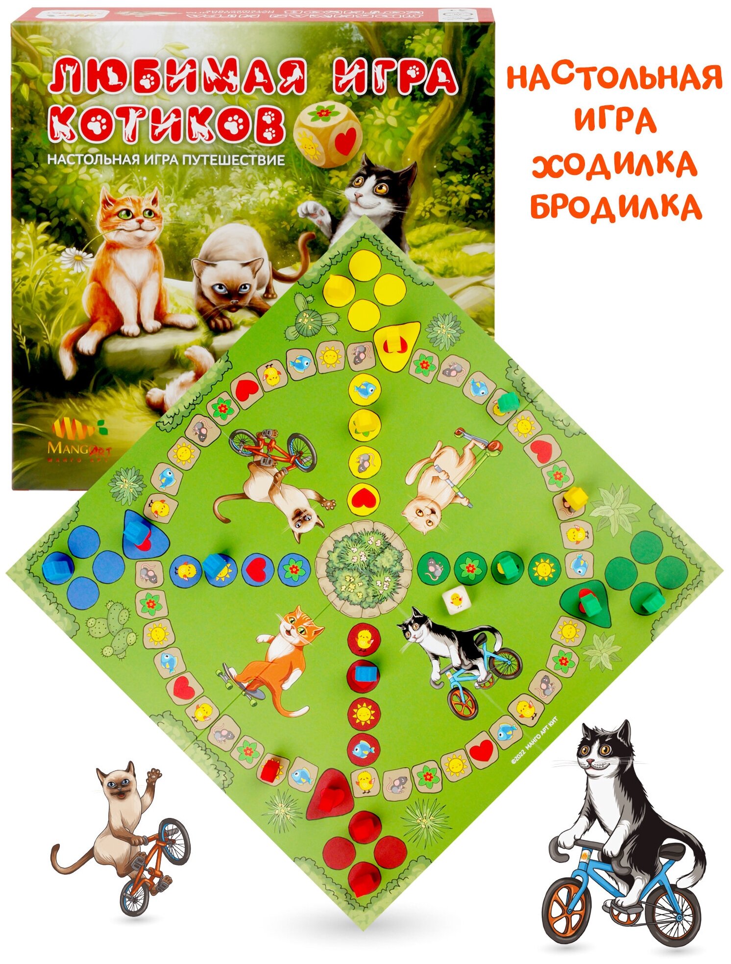 Настольная игра ходилка Любимая игра котиков, лудо, бродилка