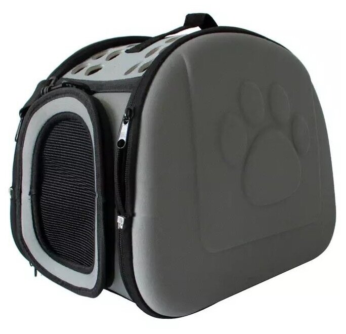 Складная сумка для переноски животных - кошек и собак, серая - фотография № 1