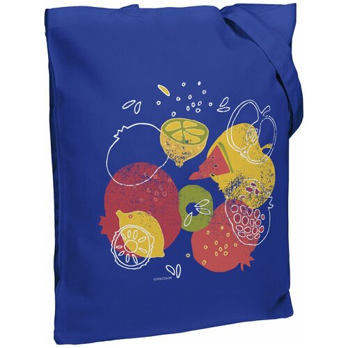 фото Холщовая сумка «фрукты», синяя coolcolor