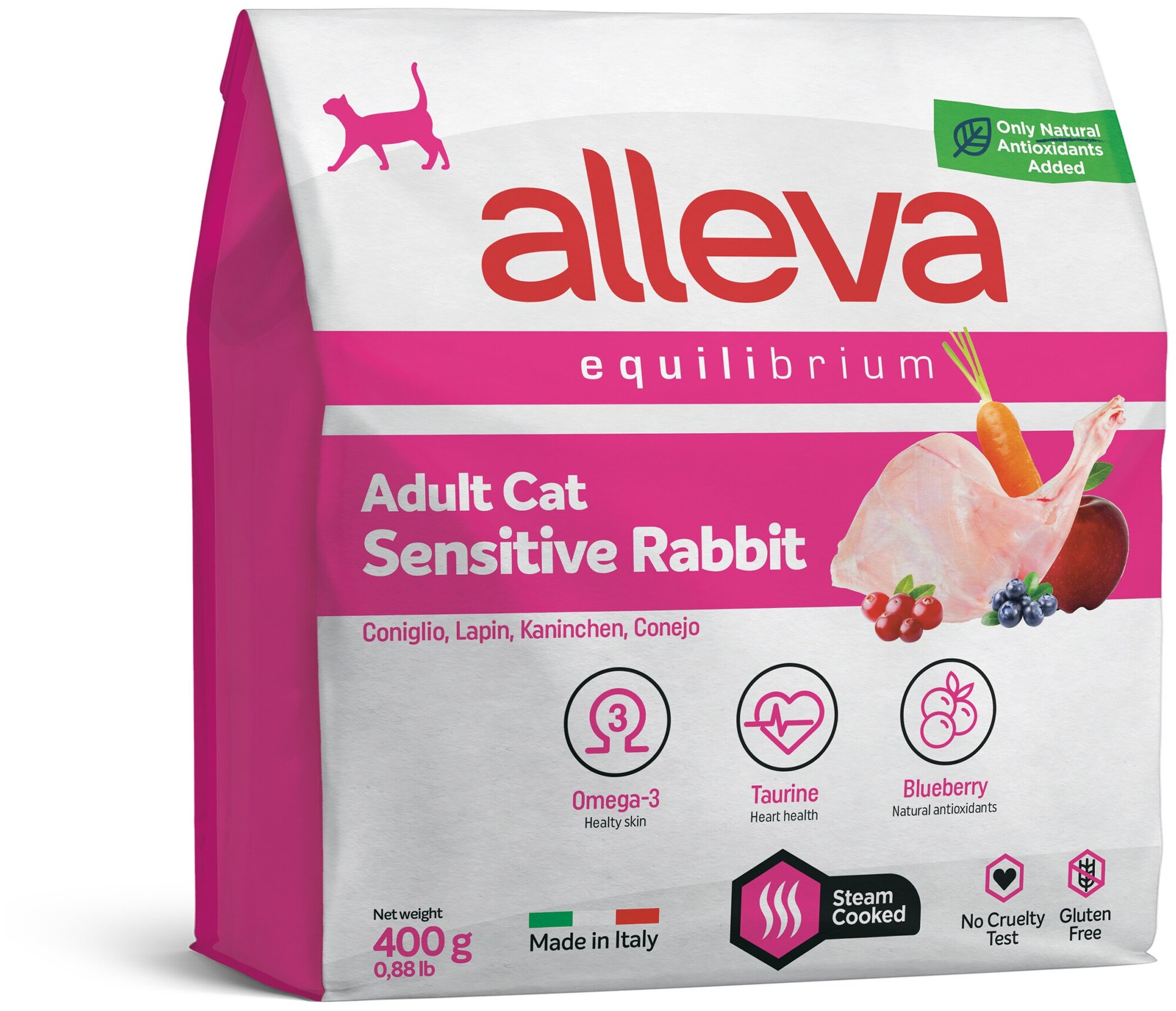 Корм для кошек Alleva Equilibrium Sensitive Rabbit Adult Cat Kg 0,4 кг - фотография № 15