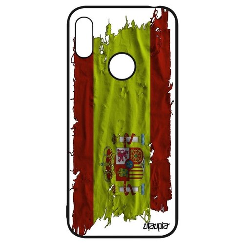 фото Защитный чехол на // huawei y6 2019 // "флаг испании на ткани" государственный стиль, utaupia, белый