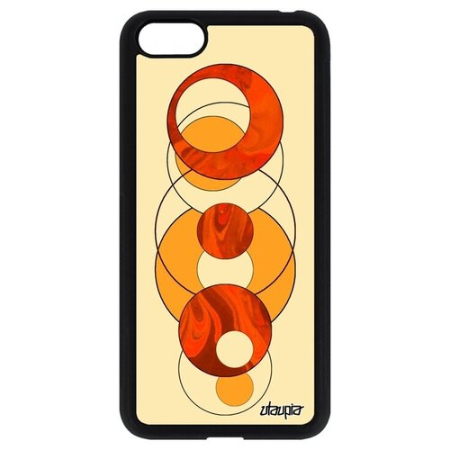 фото Защитный чехол на мобильный // huawei y5 2018 // "круги" рисунок кольца, utaupia, оранжевый