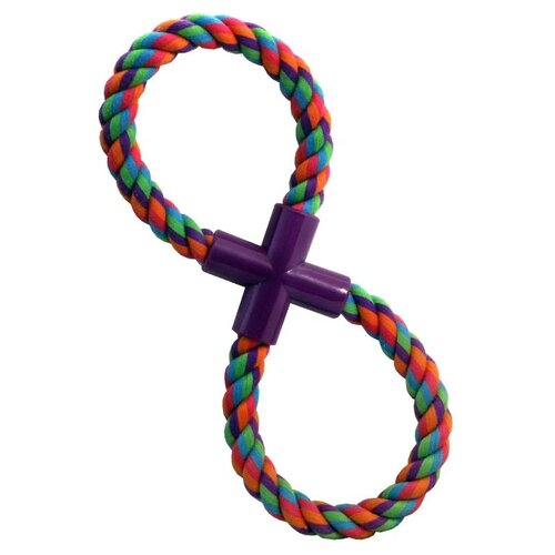 0132xj верёвка цветная восьмёрка с мячом 27см 180 190г10 2 шт Канат для собак Triol Верёвка восьмёрка (12111016), разноцветный, 1шт.