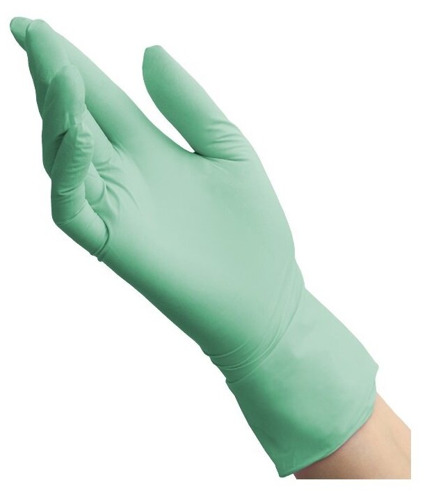 Перчатки смотровые Benovy Nitrile MultiColor текстурированные на пальцах, 50 пар, размер: XS, цвет: зеленый, 1 уп.