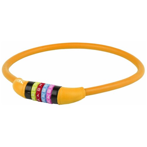 фото Велосипедный замок m-wave, тросовый, кодовый, (цветные символы) оранжевый, 5-231057