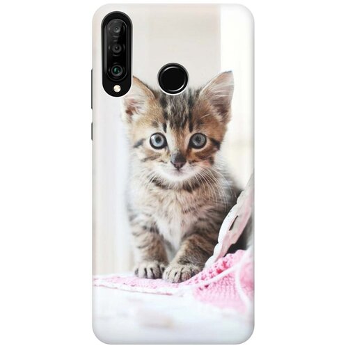 фото Ультратонкий силиконовый чехол-накладка для huawei p30 lite / honor 20s / honor 20 lite с принтом "милый котенок" gosso