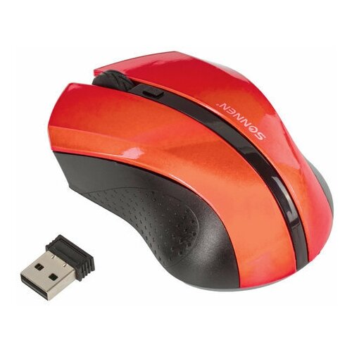 Мышь беспроводная SONNEN WM-250R USB 1600 dpi 3 кнопки 1 колесо-кнопка оптическая красная 512643 70100₽