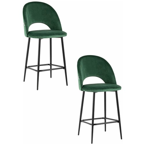 фото Стул полубарный меган велюр зеленый(комплект 2 стула) stool group